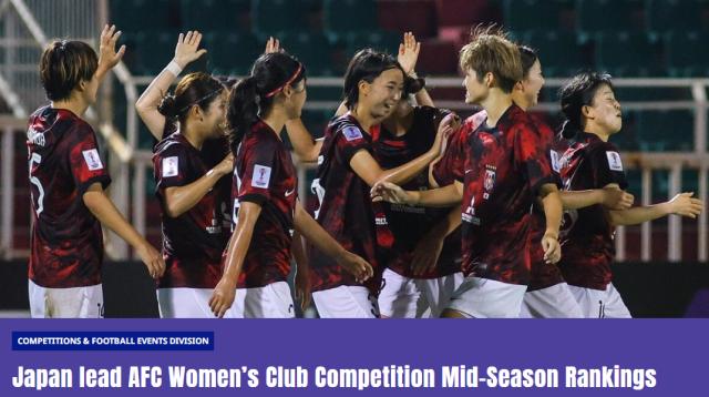 开云体育官网-亚洲女足赛季中期排名：日本满分第一 中国仅第七